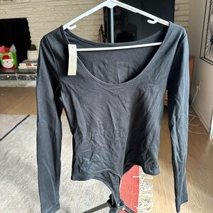 NWT J. Crew Black Long Sleeve Bodysuit Size S